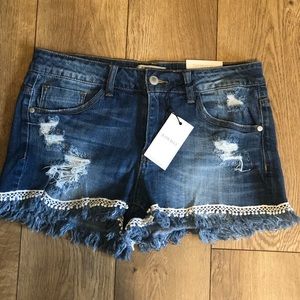 Fringed Jean Shorts